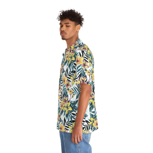 Chemise hawaïenne à imprimé floral tropical pour homme