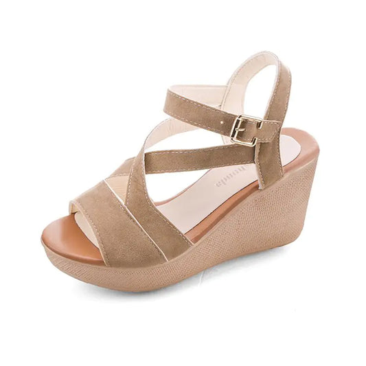 Suede Wedge Heeled Non-Slip Women's Sandals