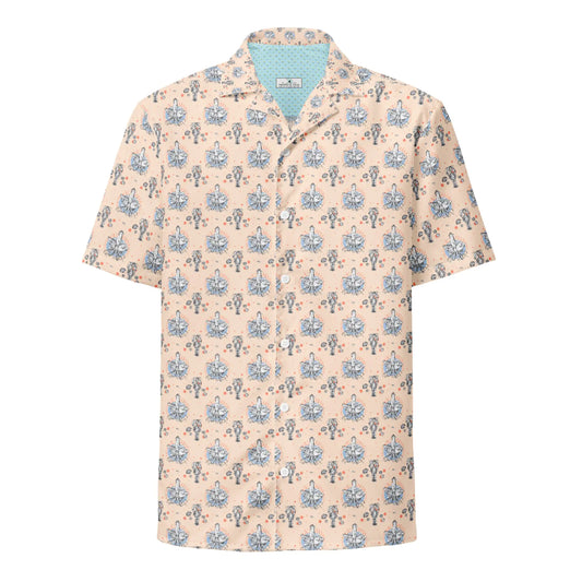 Chemise hawaïenne à boutons triple mandarine : plongez dans un chic sous-marin vibrant !