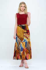 Mesh Romance Tiered Print Skirt
