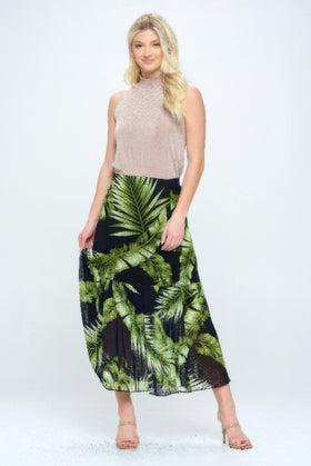 Mesh Romance Tiered Print Skirt