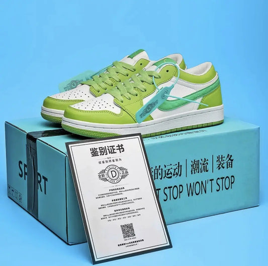 Chaussures de basket Dunk AJ1 Low blanches pures pour couples