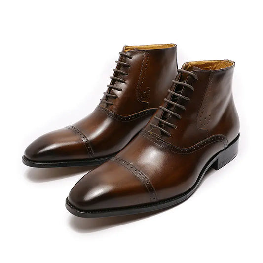 Large Lace-up Martin Boots for Men in Leather