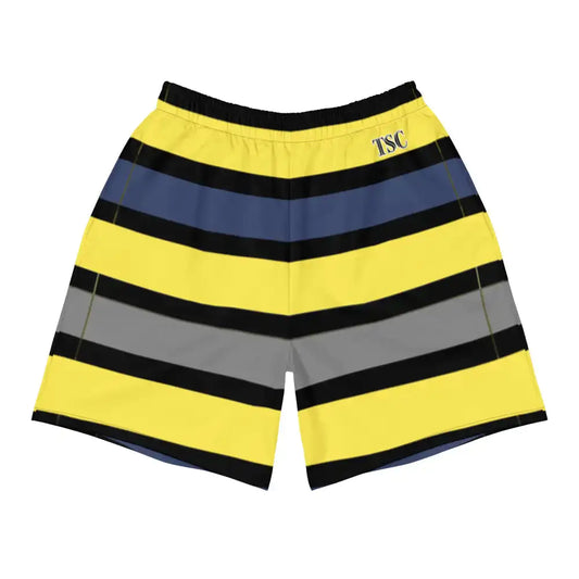 Short long tropical bleu foncé/jaune pour homme