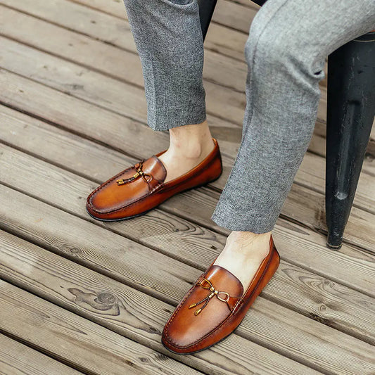 Chaussures décontractées en cuir faites à la main au Royaume-Uni