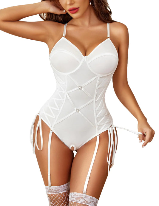 Avidlove Lingerie Sets for Women Sexy Lingerie Womens Lingeries Corset Bodysuit With Garter Belt