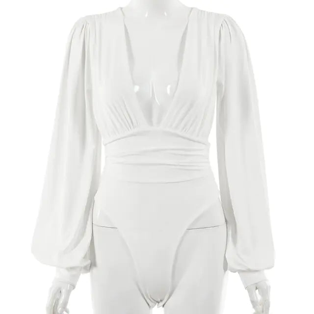 Women's Sexy Fashion Bodysuit White Medium