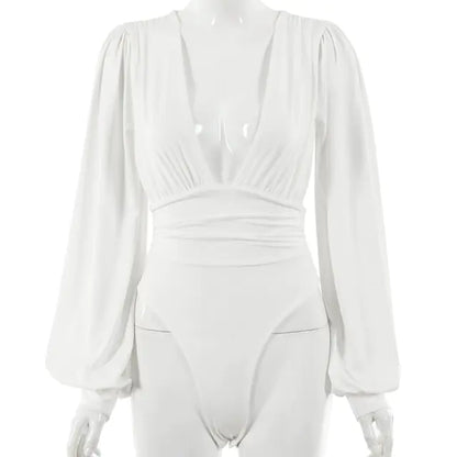 Women's Sexy Fashion Bodysuit White Medium