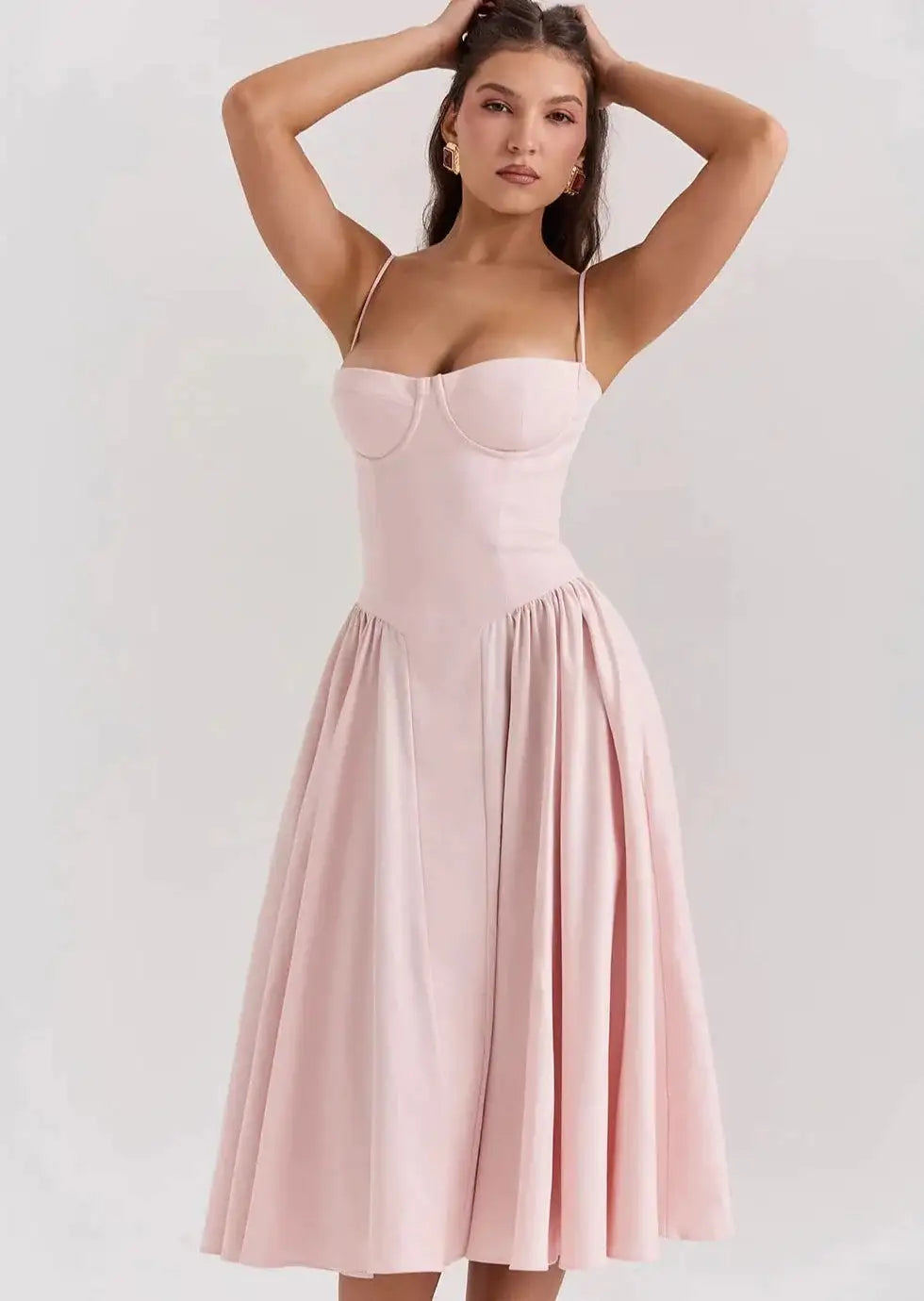 Elena Corset Sundress Baby Pink L