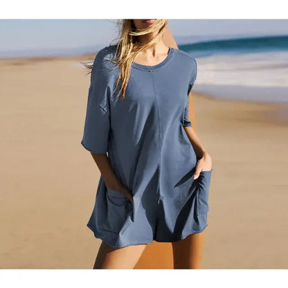 Woman Casual Romper Blue XL