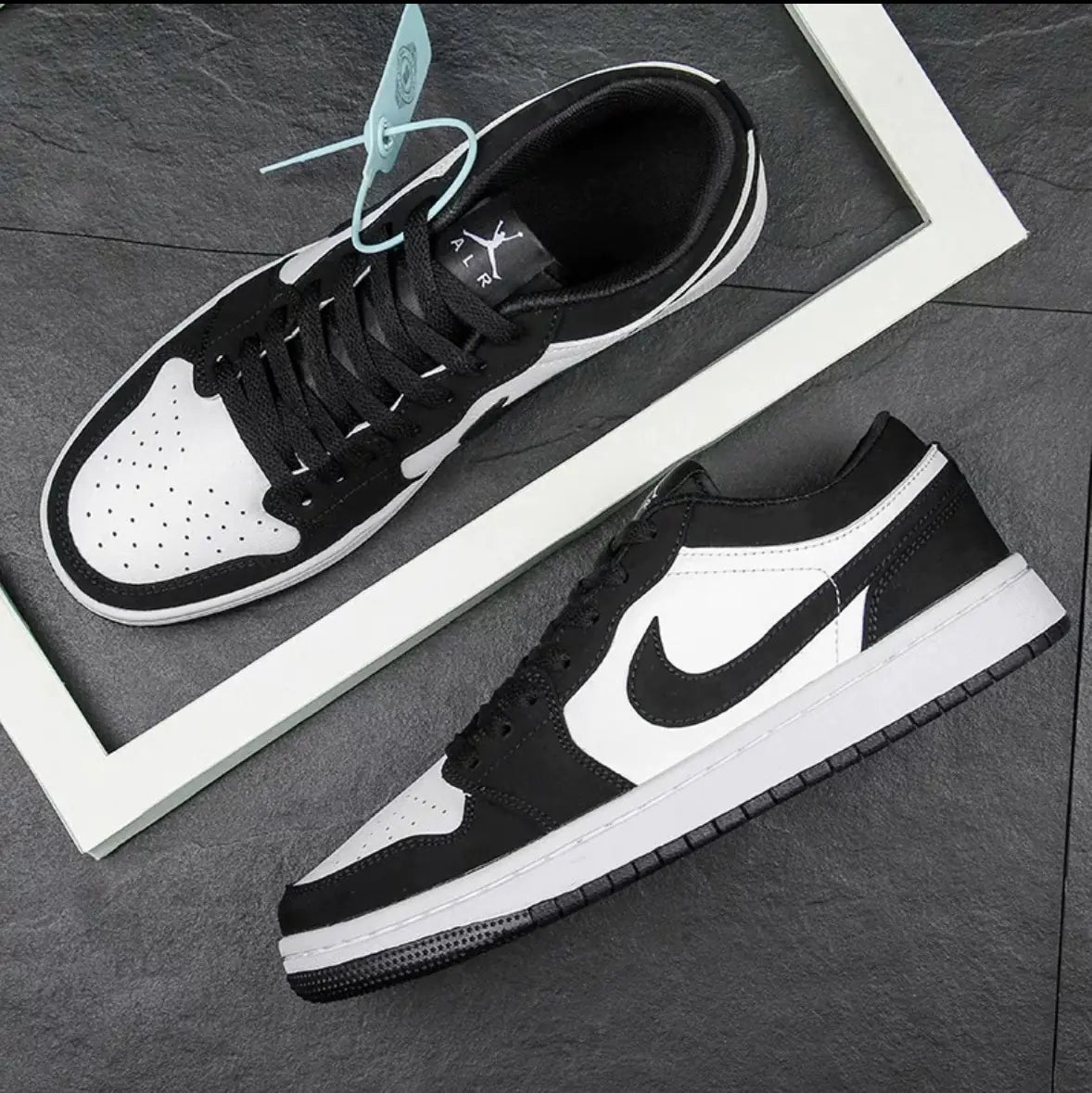 Chaussures de basket Dunk AJ1 Low blanches pures pour couples