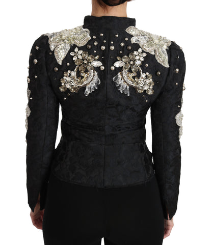 Dolce & Gabbana Elegant Black Silver Baroque Jacket