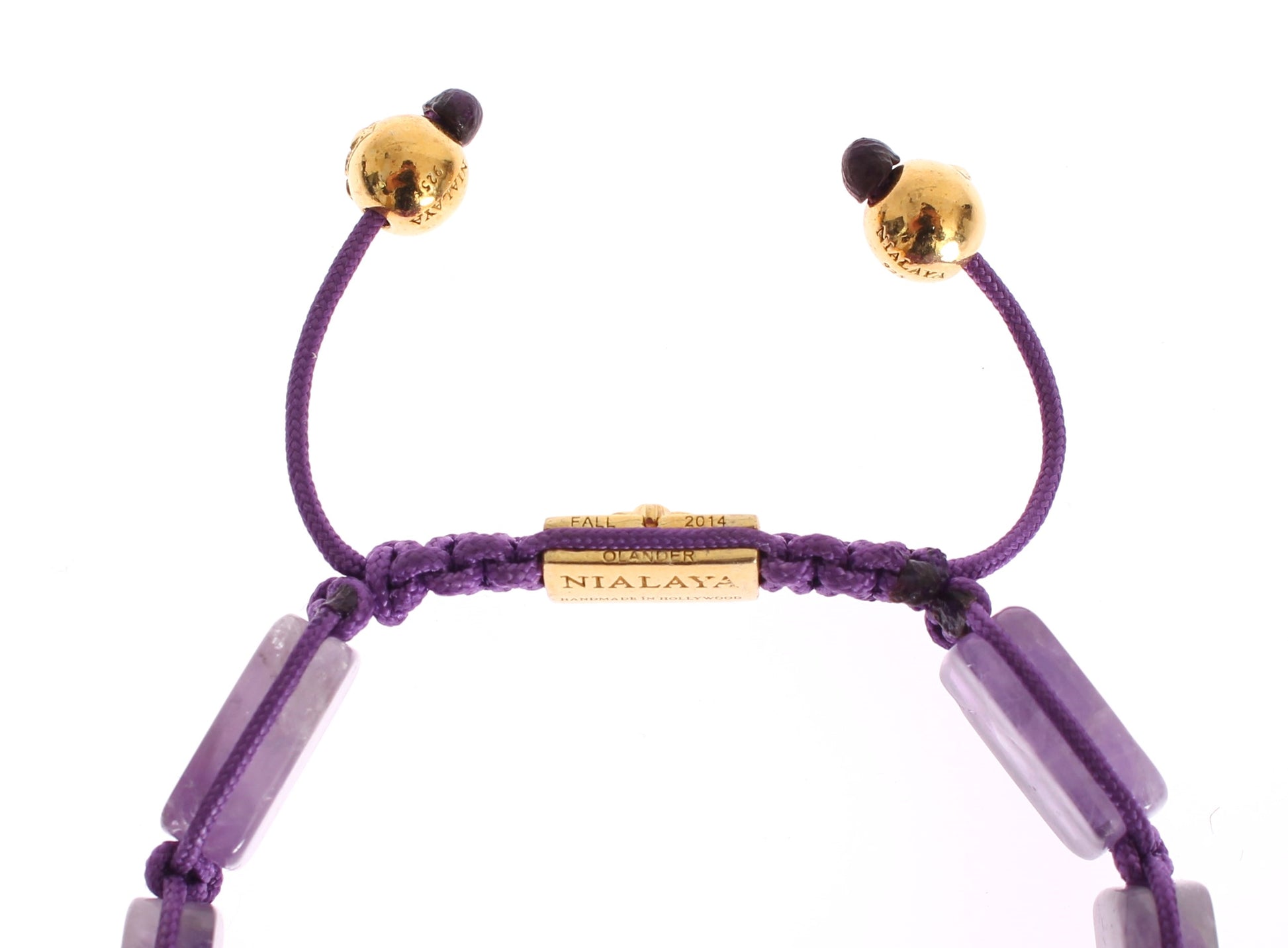 Nialaya Dazzling Diamond Gold-Plated Amethyst Bracelet