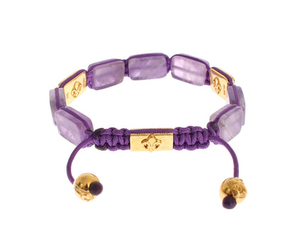 Nialaya Dazzling Diamond Gold-Plated Amethyst Bracelet