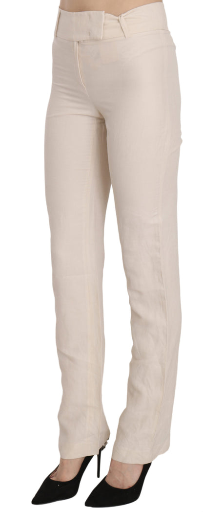 LAUREL Elevated White High Waist Flared Trousers