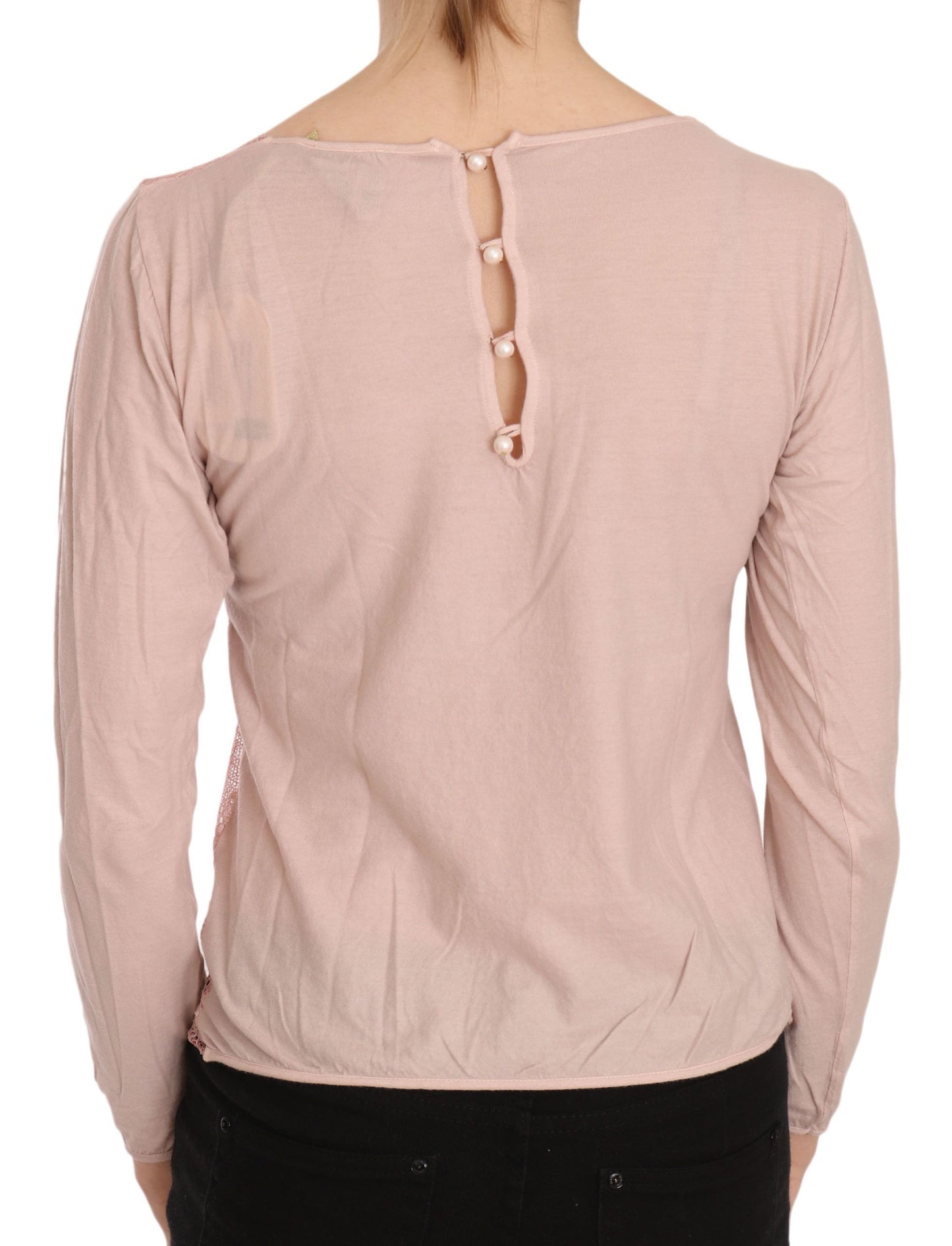 PINK MEMORIES Chic Pink See-Through Cotton Blouse