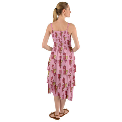 Pink Seahorses Layers Fringe Dress