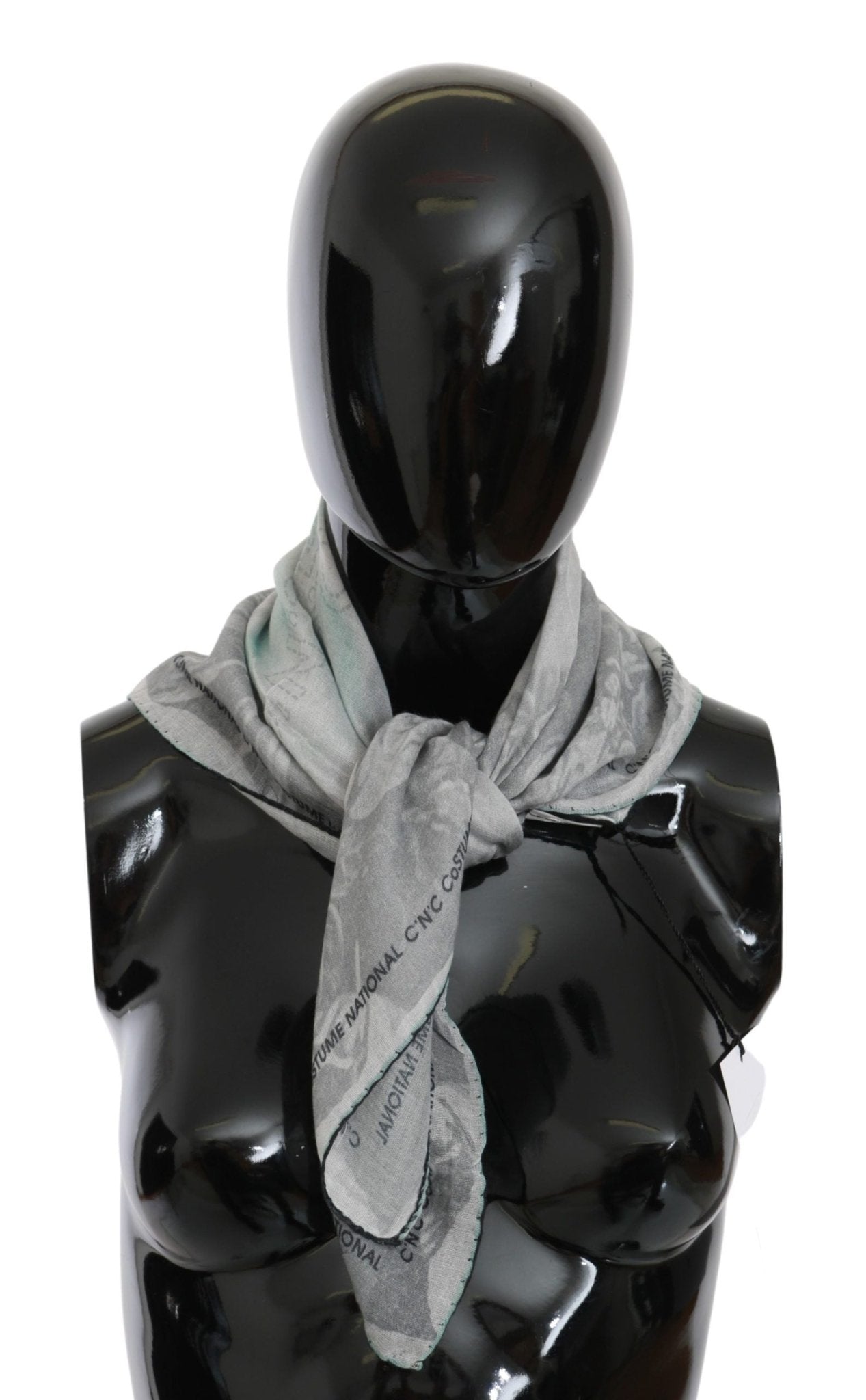 Costume National Elegant Gray Silk Scarf for Women