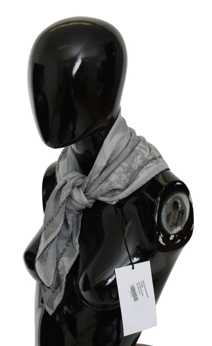 Costume National Elegant Gray Silk Scarf for Women