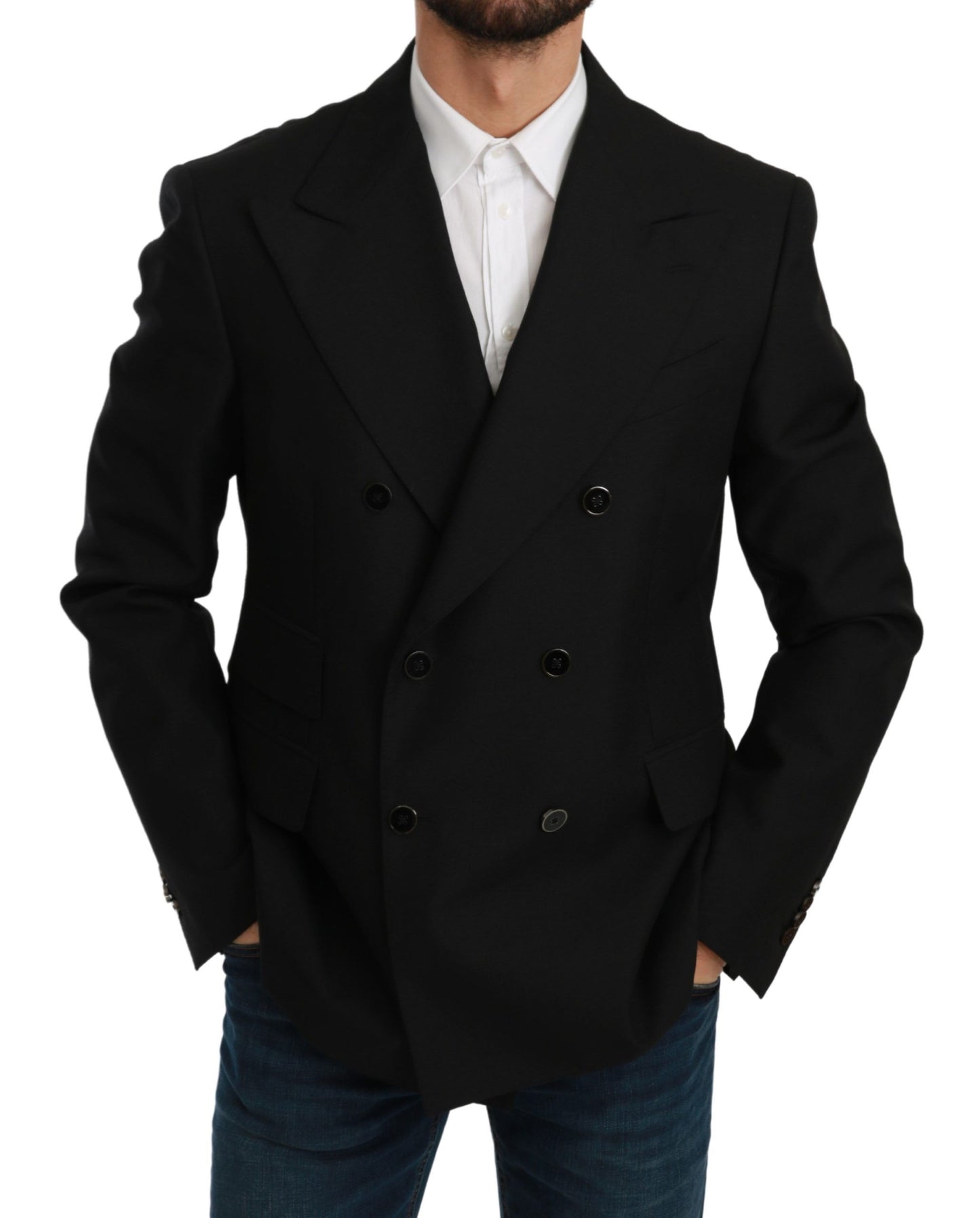 Dolce & Gabbana Elegant Black Slim Fit Formal Blazer