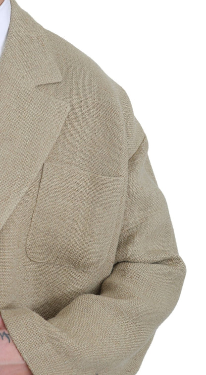 Dolce & Gabbana Chic Beige Jute Single-Breasted Blazer