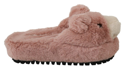 Dolce & Gabbana Chic Pink Bear House Slippers by D&G