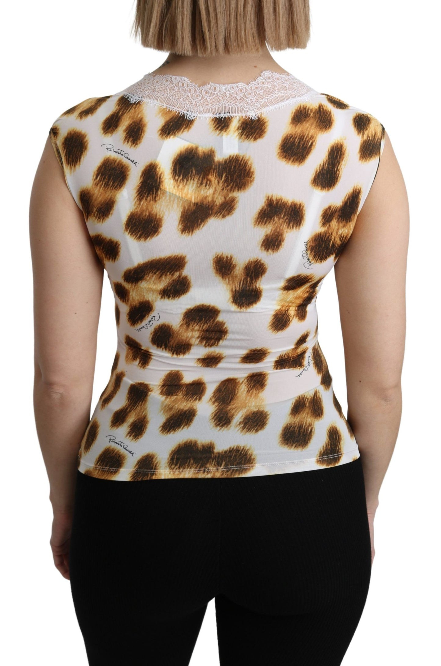 Roberto Cavalli Chic Leopard Lingerie Blouse Top