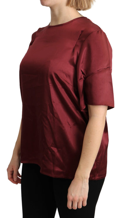 Dolce & Gabbana Elegant Silk Bordeaux Blouse