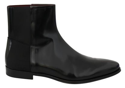 Dolce & Gabbana Elegant Black Leather Chelsea Boots