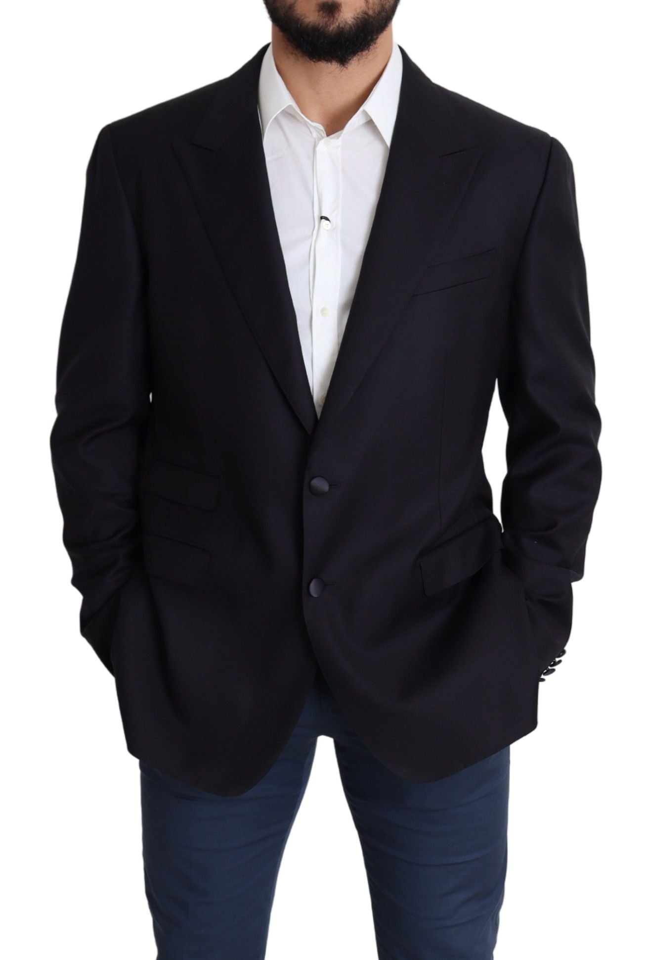 Dolce & Gabbana Elegant Black Virgin Wool Men's Blazer