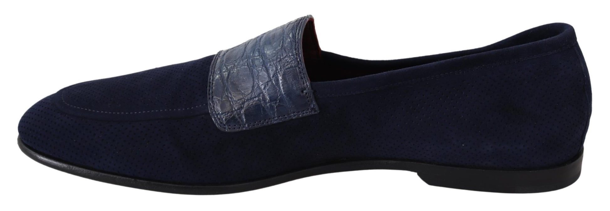 Dolce & Gabbana Elegant Blue Suede Leather Loafers