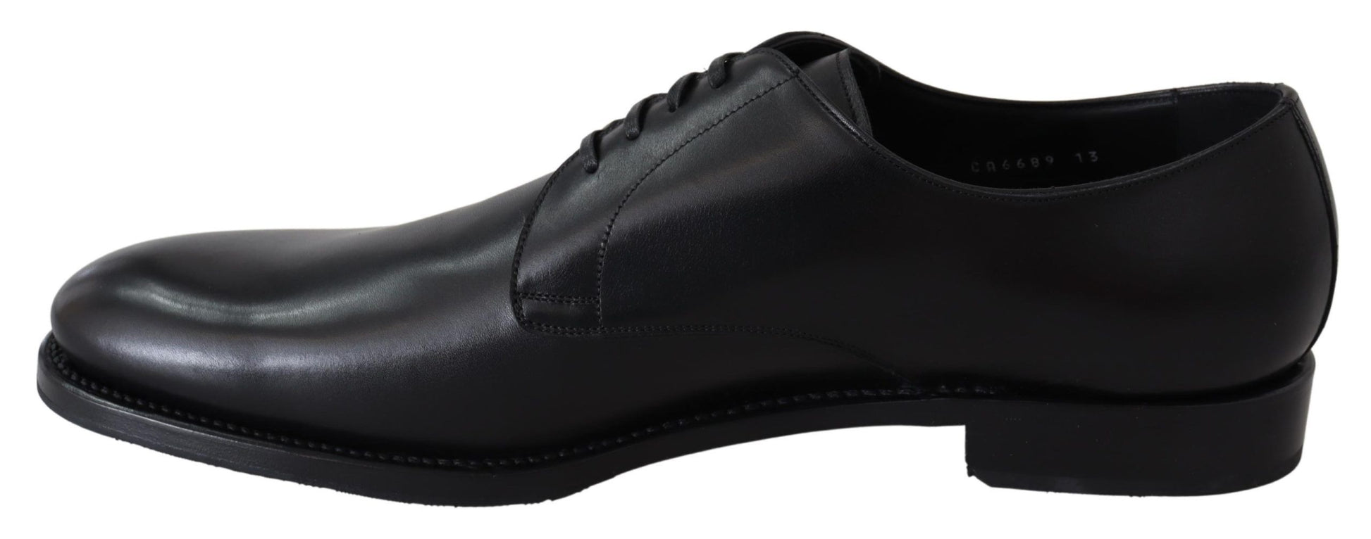 Dolce & Gabbana Elegant Black Leather Derby Dress Shoes