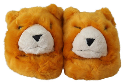 Dolce & Gabbana Sunshine Yellow Lion Slippers