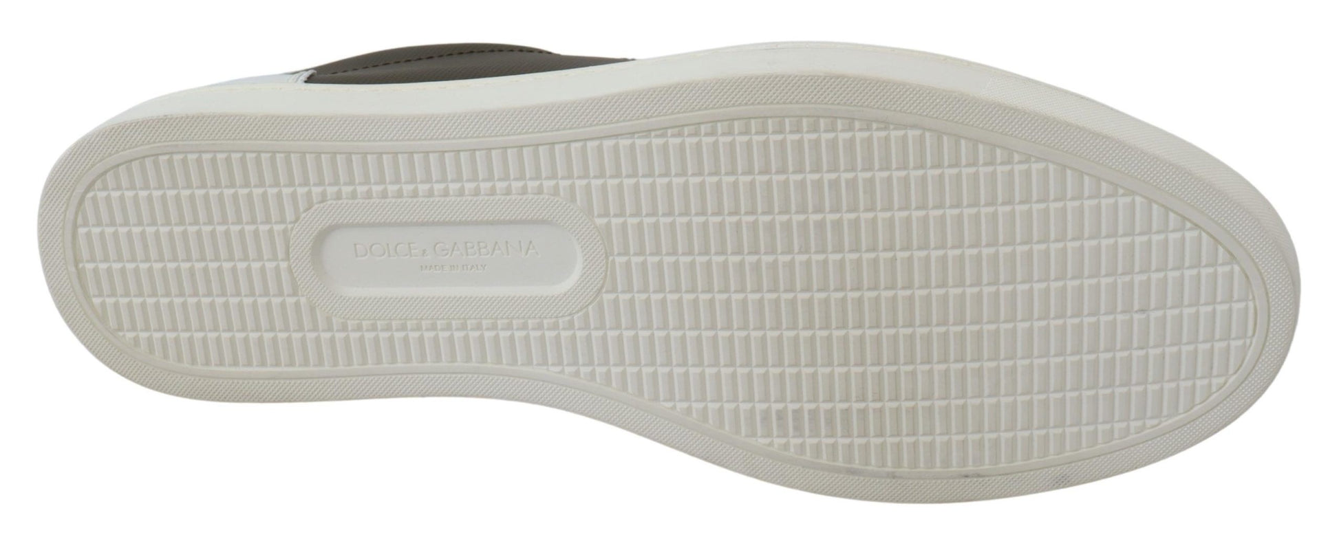 Dolce & Gabbana Sleek White Leather Low Top Sneakers