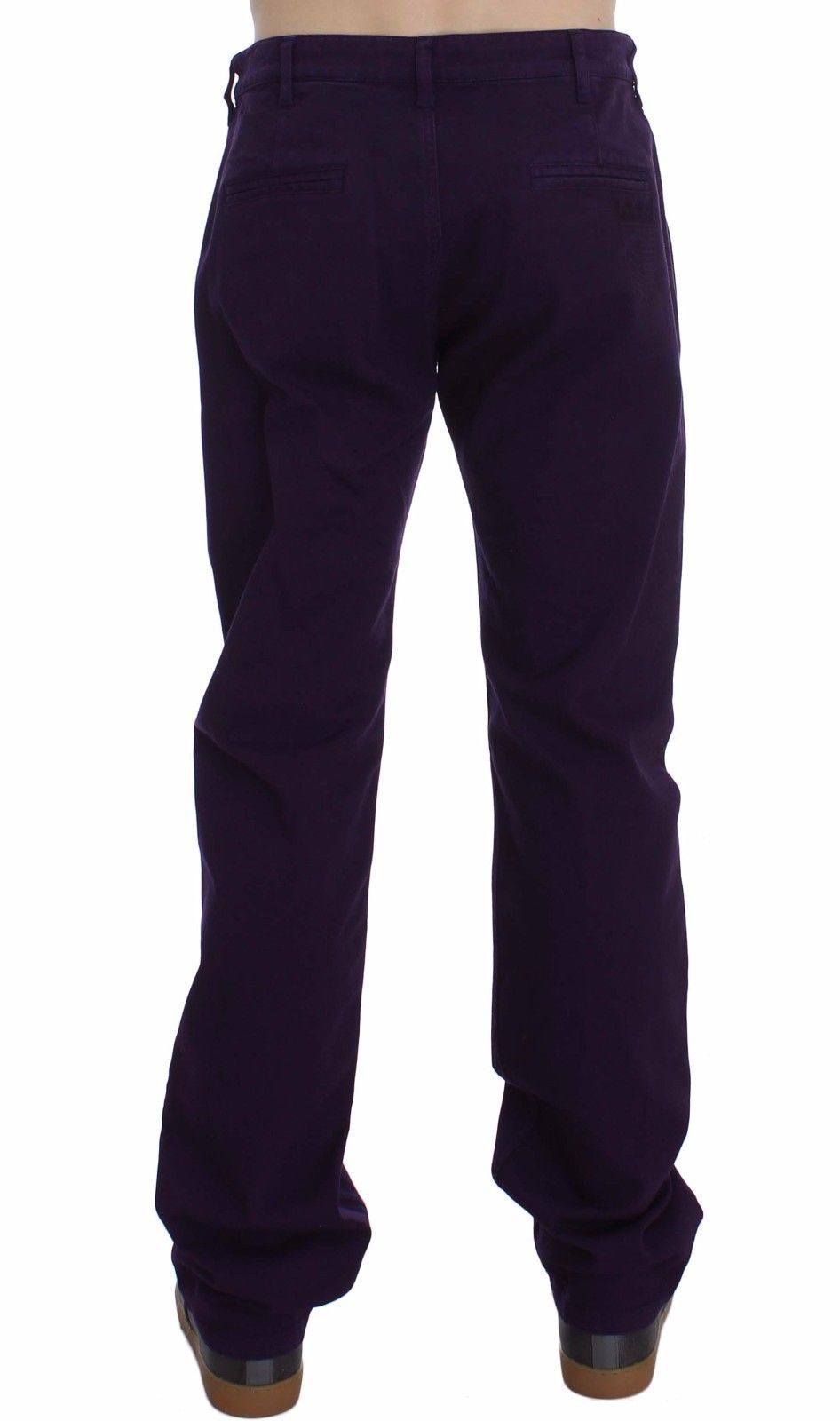 GF Ferre Purple Cotton Stretch Slim Chinos