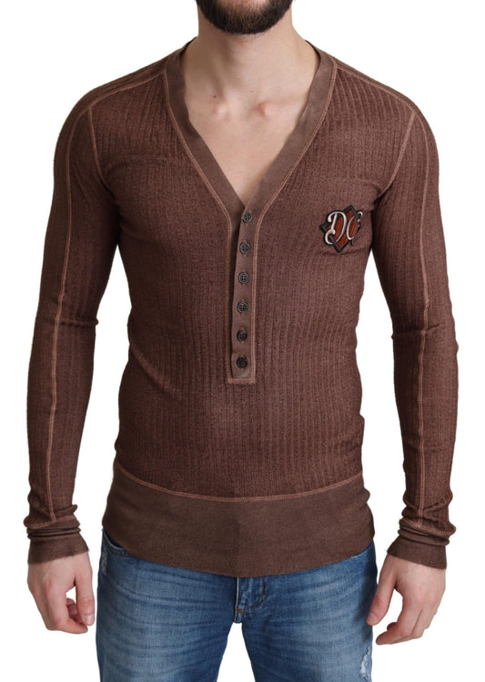 Dolce & Gabbana Elegant V-Neck Cardigan in Subtle Pink