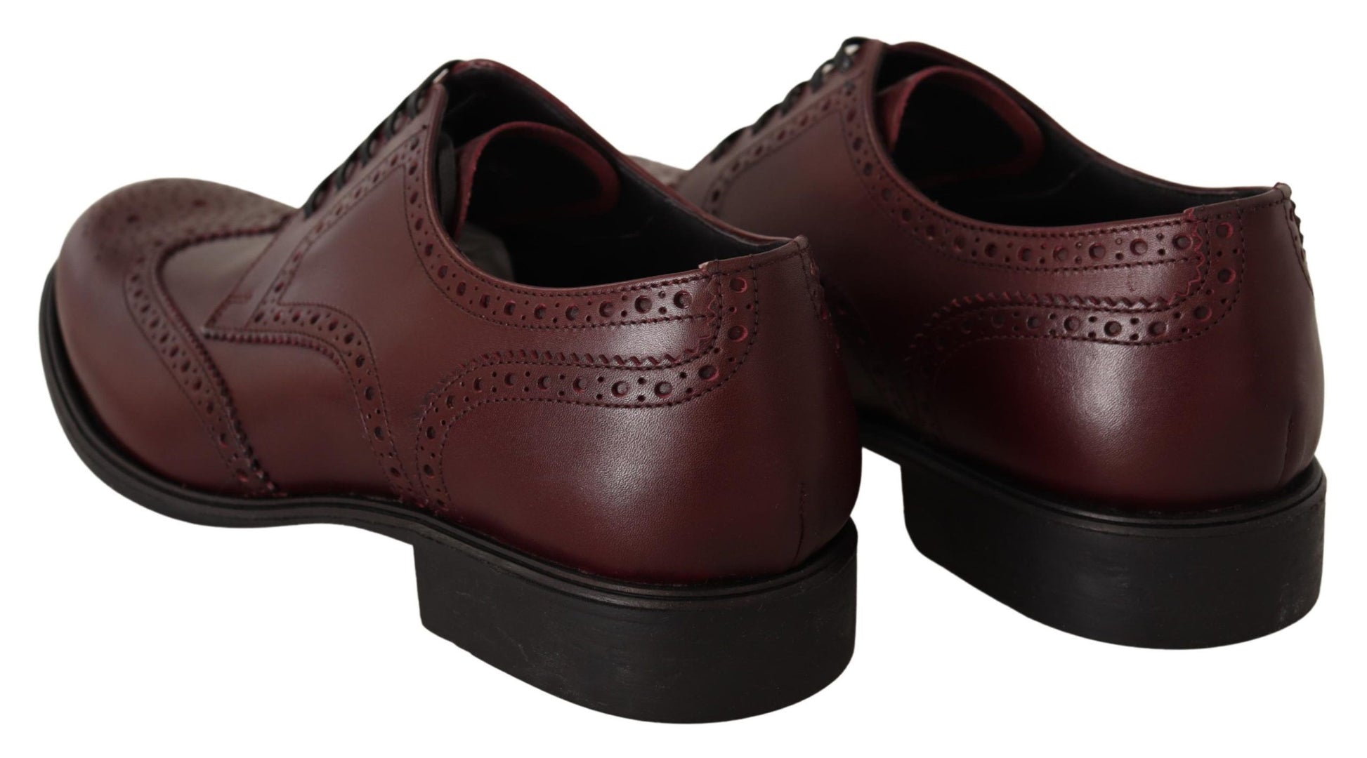 Dolce & Gabbana Elegant Bordeaux Leather Derby Shoes