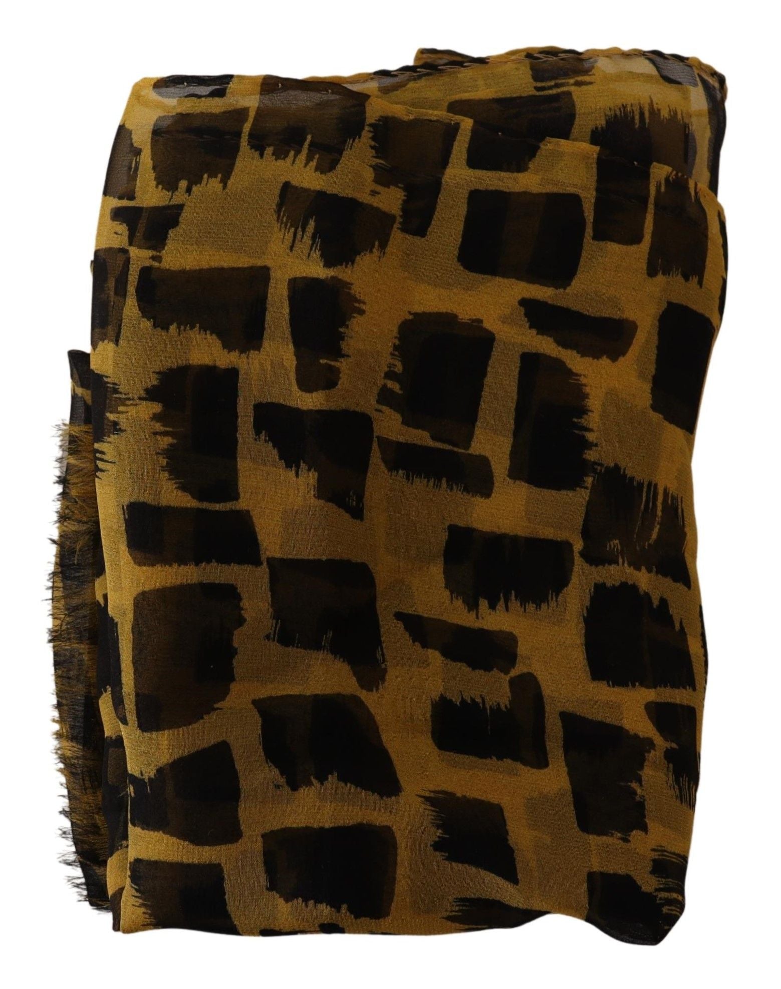 Dolce & Gabbana Elegant Silk Scarf in Yellow & Black