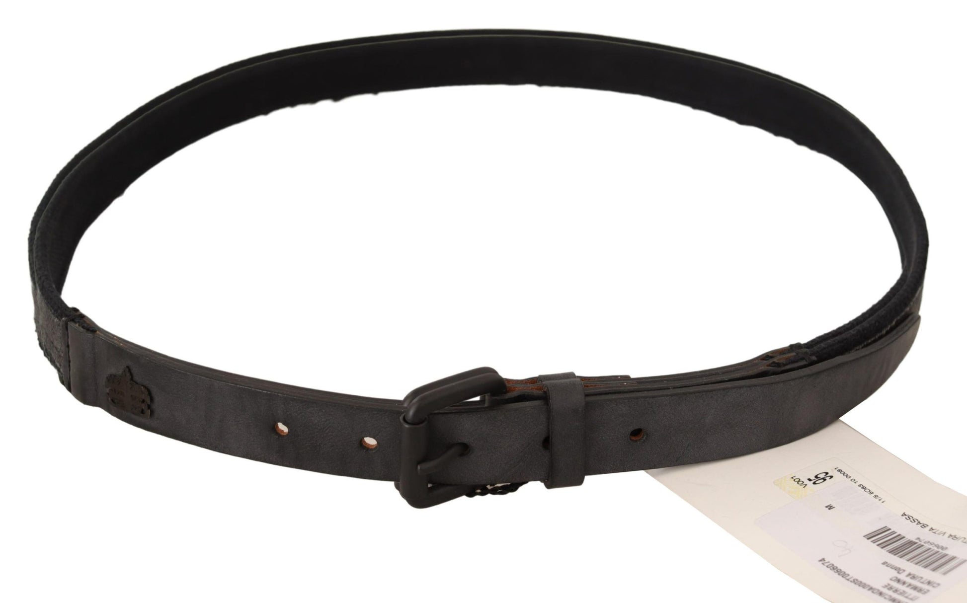 Ermanno Scervino Classic Black Leather Belt with Buckle Fastening