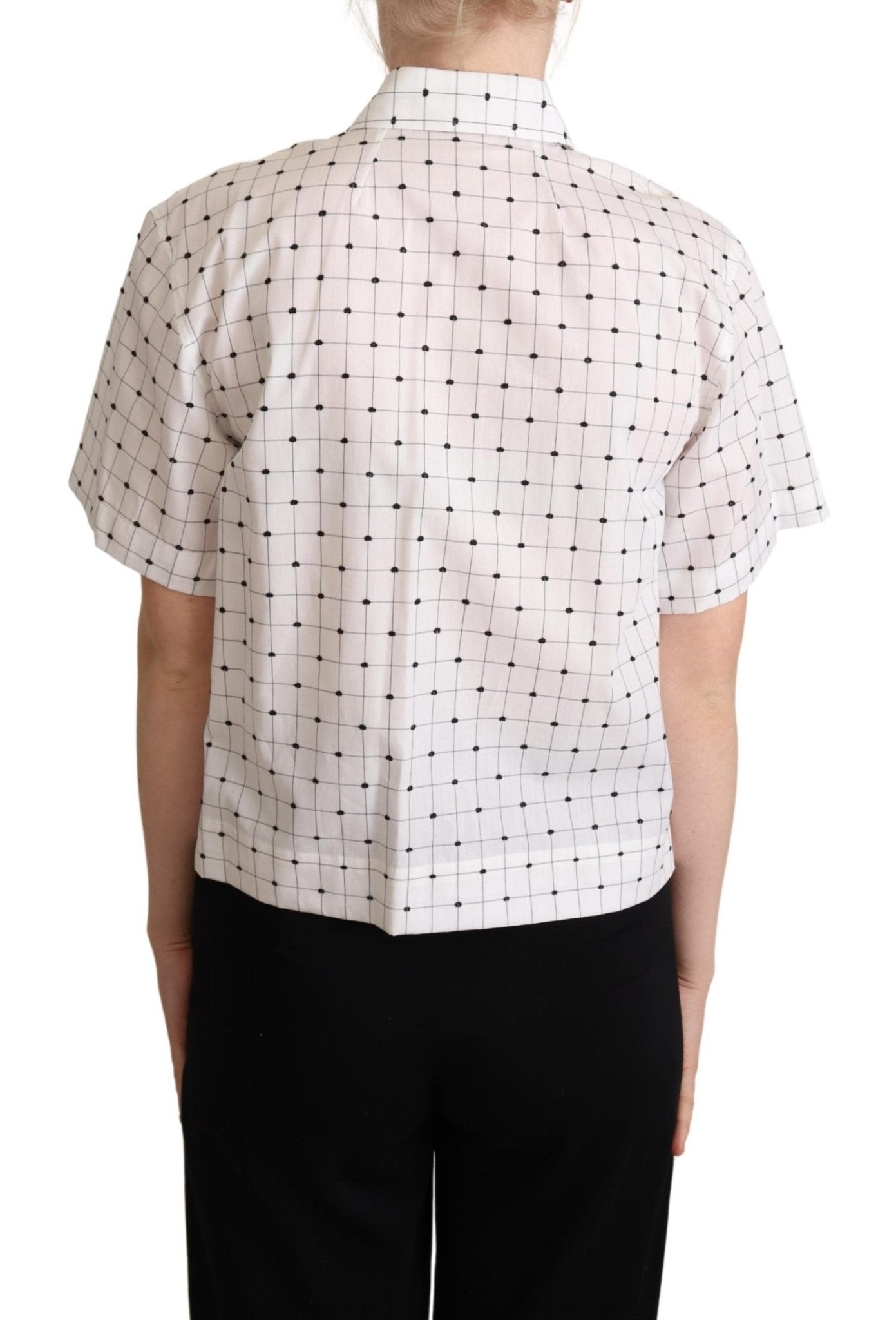 Dolce & Gabbana Chic Monochrome Polka Dot Polo Top