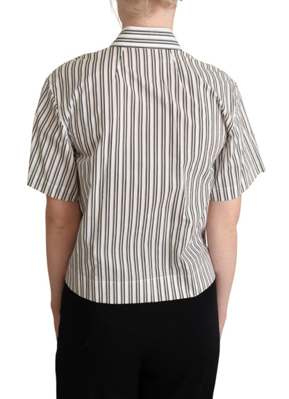 Dolce & Gabbana Elegant Striped Cotton Polo Top