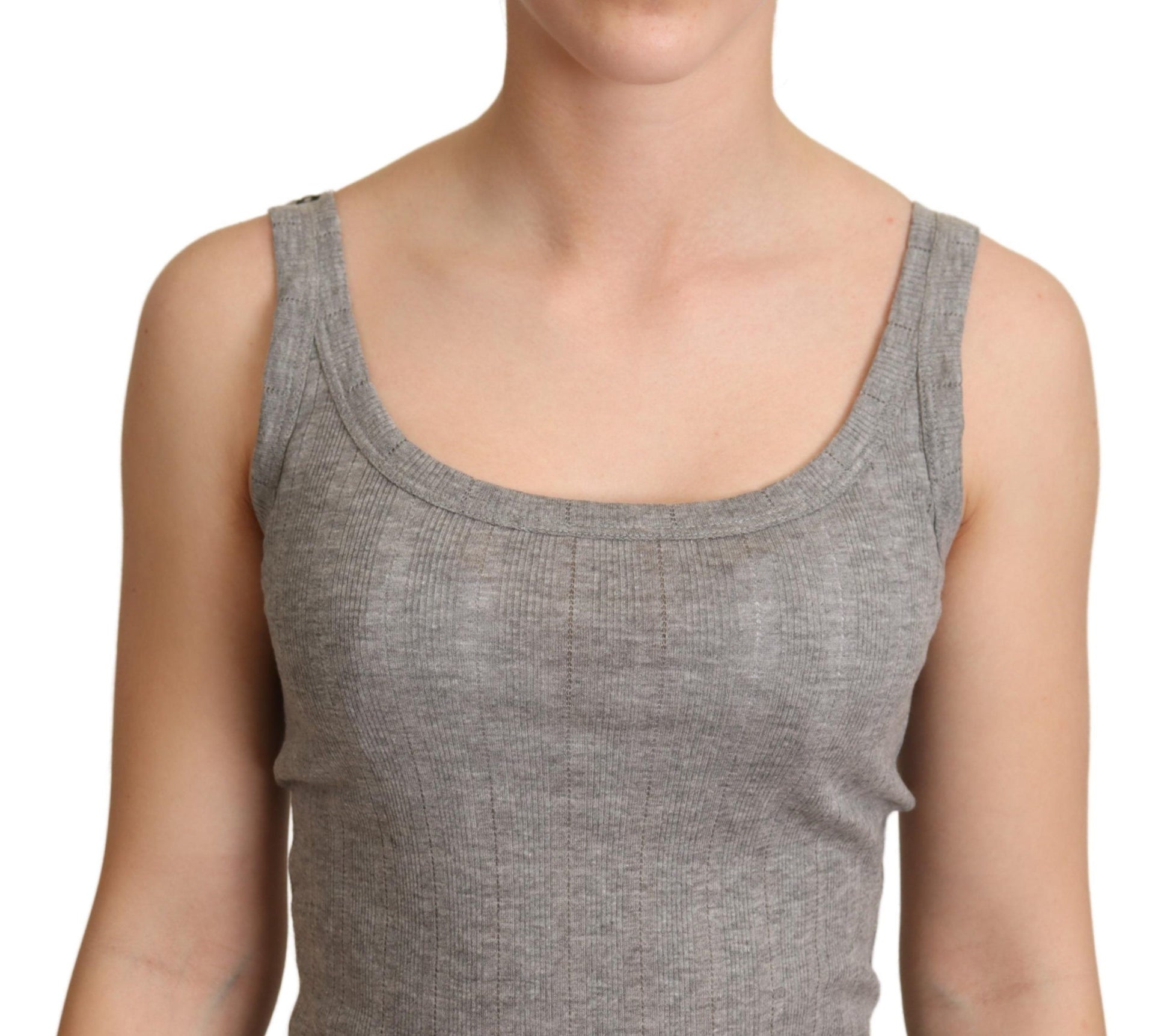 Dolce & Gabbana Elegant Sleeveless Gray Tank Top