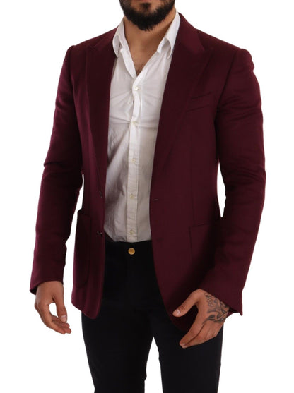 Dolce & Gabbana Elegant Maroon Bordeaux Cashmere Blazer