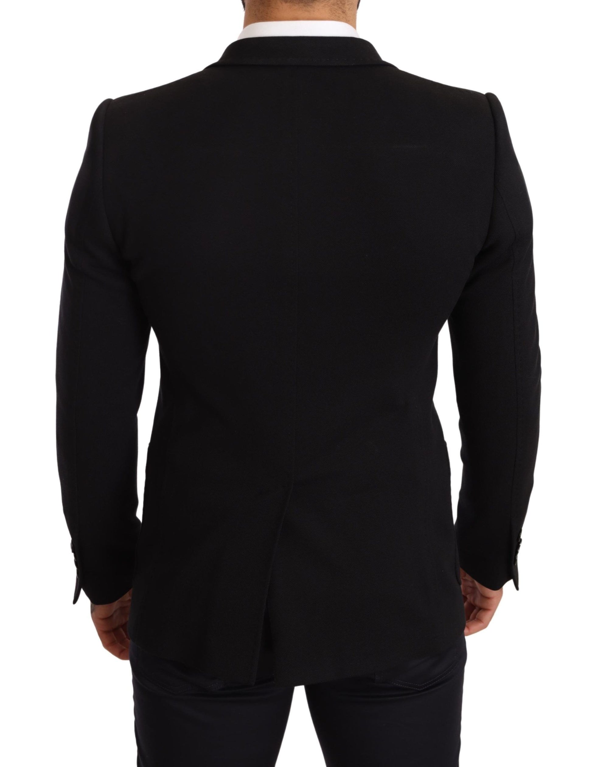 Dolce & Gabbana Elegant Slim Fit Black Cotton Blazer