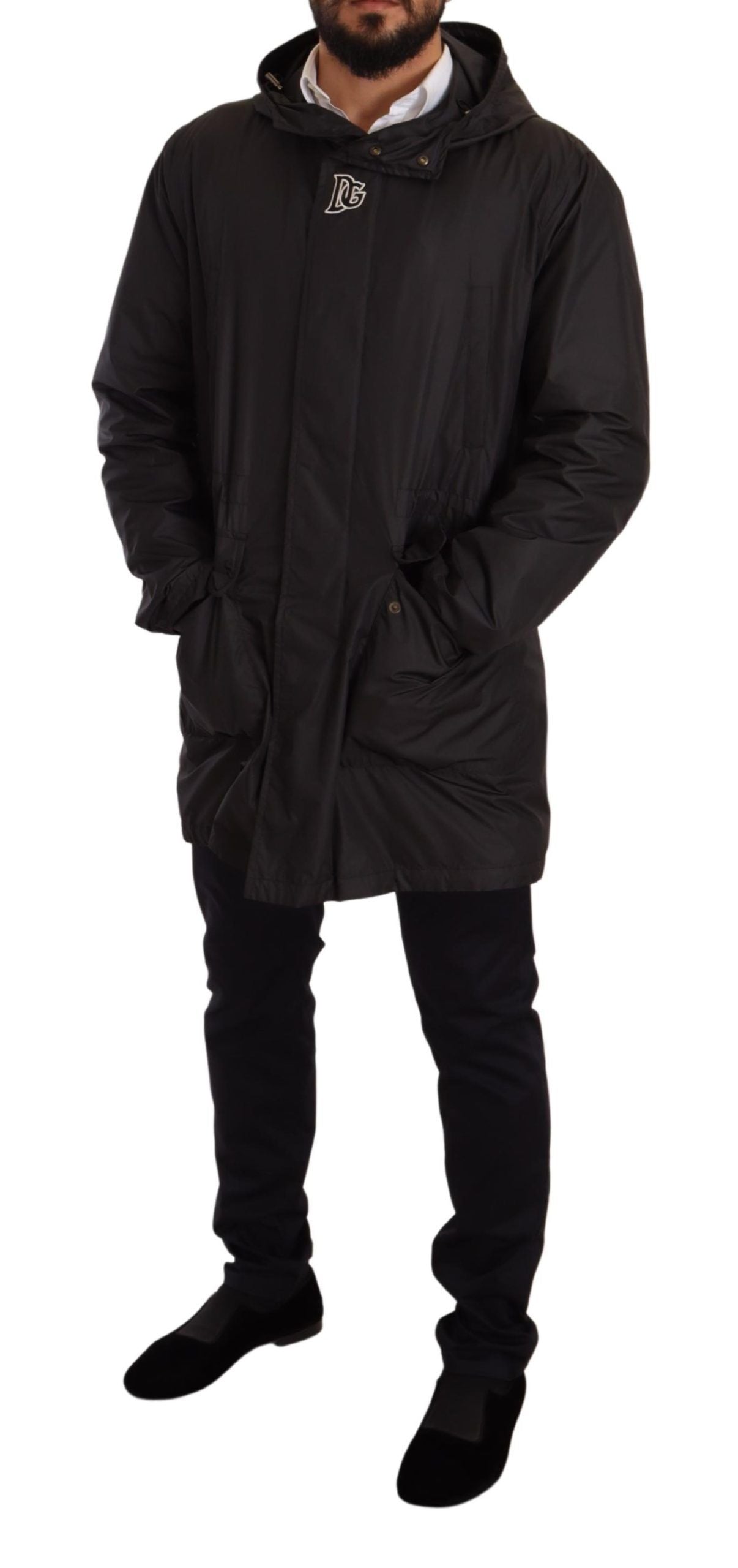 Dolce & Gabbana Elegant Black Hooded Blouson Jacket