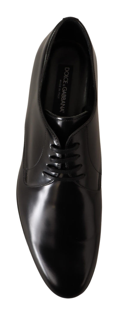 Dolce & Gabbana Elegant Black Leather Derby Shoes