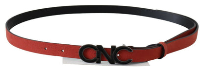 Costume National Elegant Blood Red Leather Belt