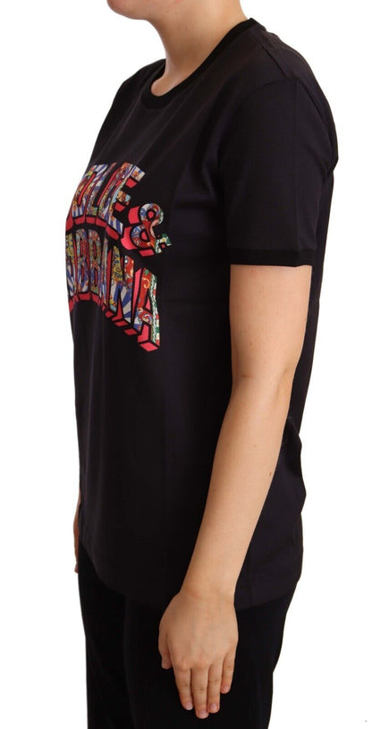 Dolce & Gabbana Elegant Black Cotton Logo Tee