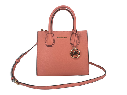 Michael Kors Mercer Medium Sherbet Pebble Leather Messenger Crossbody Bag Purse