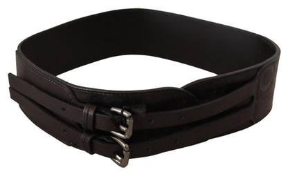 Costume National Elegant Double Buckle Leather Belt